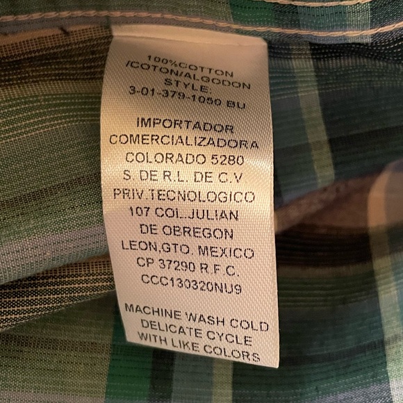 Roper Blue Plaid with Pocket Button Down Collar Shirt Size Large - Picture 7 of 9